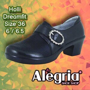 Alegria EUC! Holli Slip Resistant Clogs Shoes 36 6-6.5 Black Burnish
